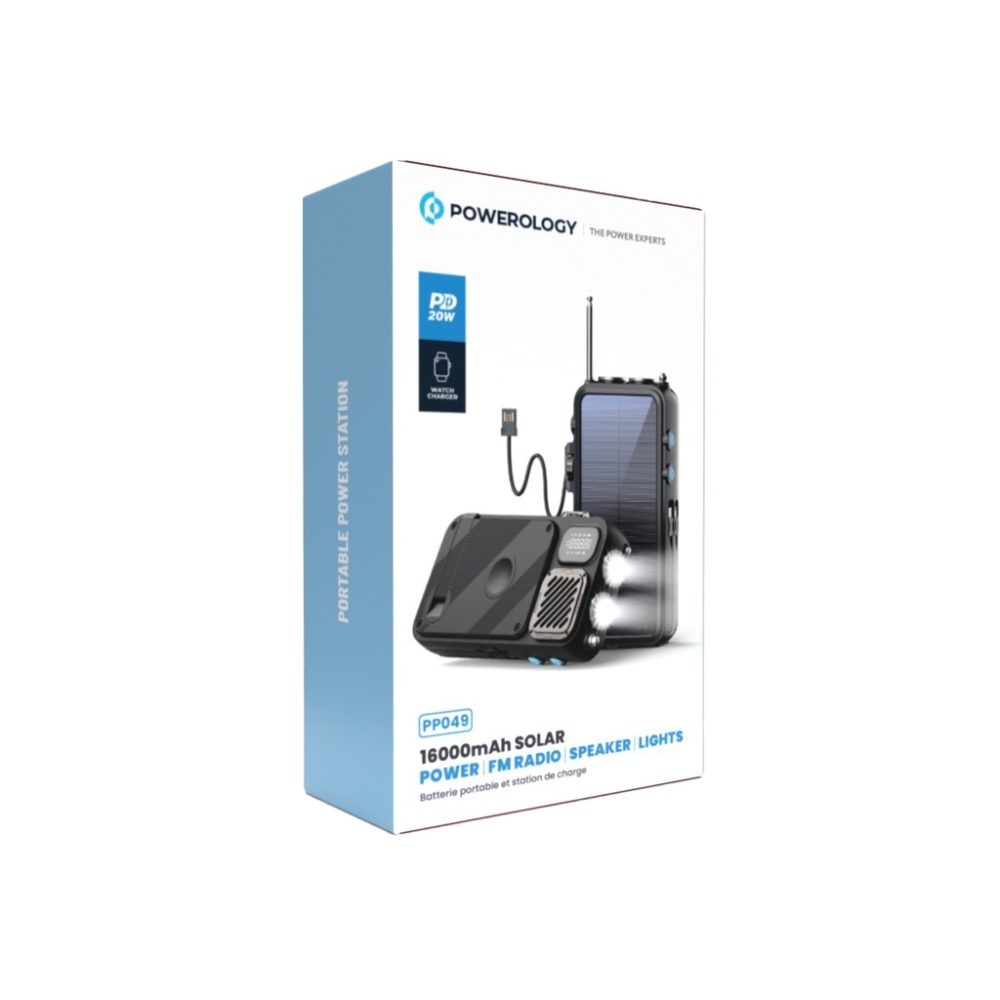 Powerlogy FM Radio solar wireless power bank